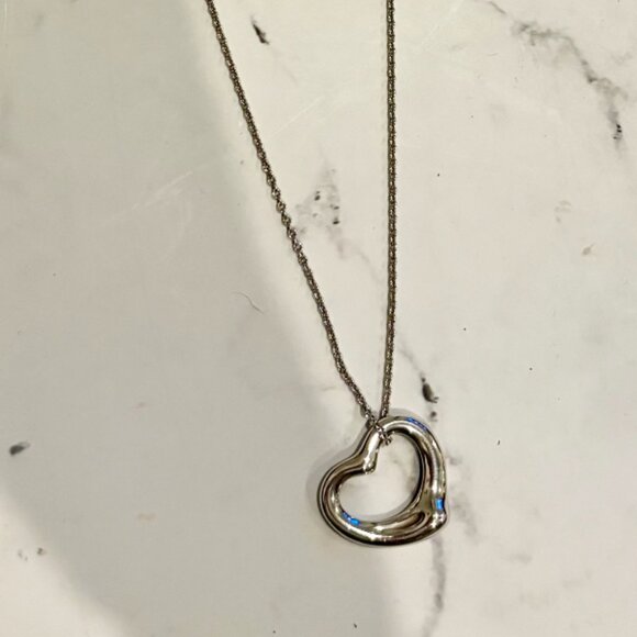 Tiffany and Co. Elsa Peretti Open Heart Pendant Necklace - Picture 7 of 7